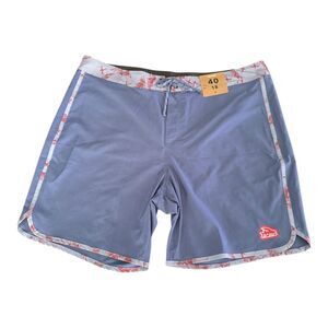 Patagonia Hydropeak Scallop Boardshorts Mens 40 Blue Floral Quick Dry Swim